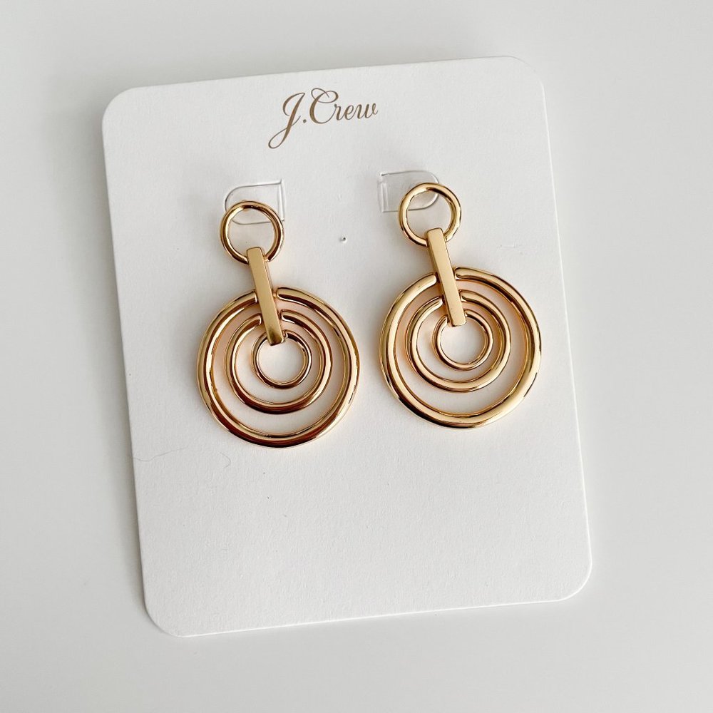 J. Crew Gold-Tone Circle Earrings (Burnished Gold) - Picture 3 of 3